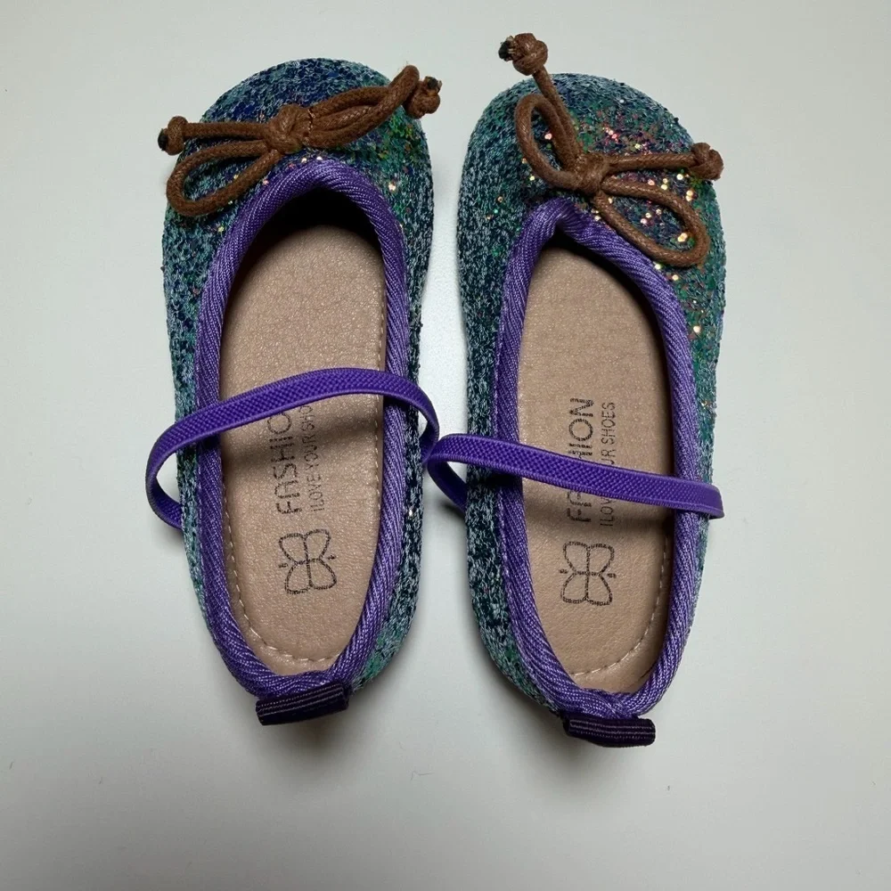 Kids Toddler Glitter Ballet Flats Size 23 (7C)